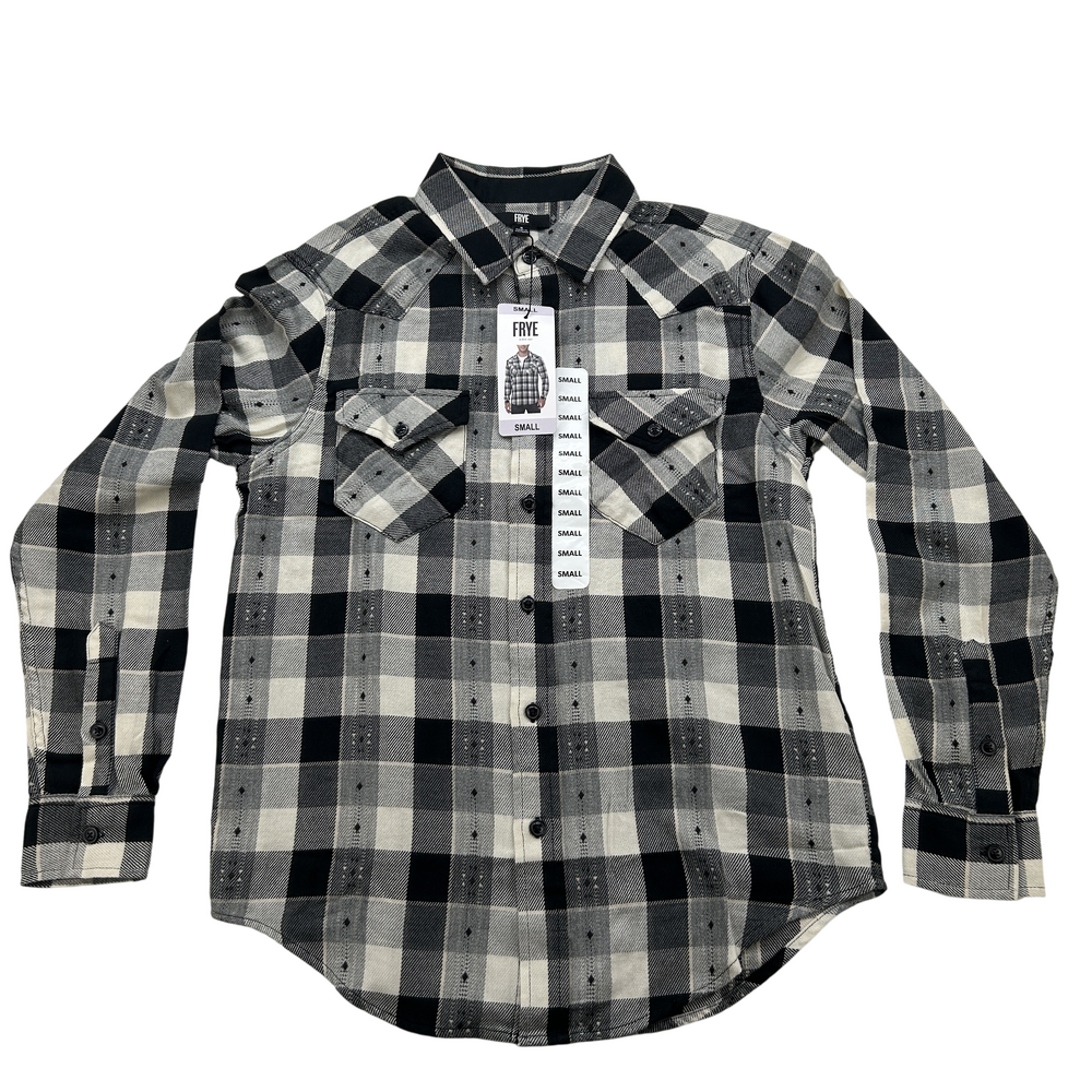 Frye Shirt Mens Small Plaid Heavyweight Flannel Western Button Up Workwear